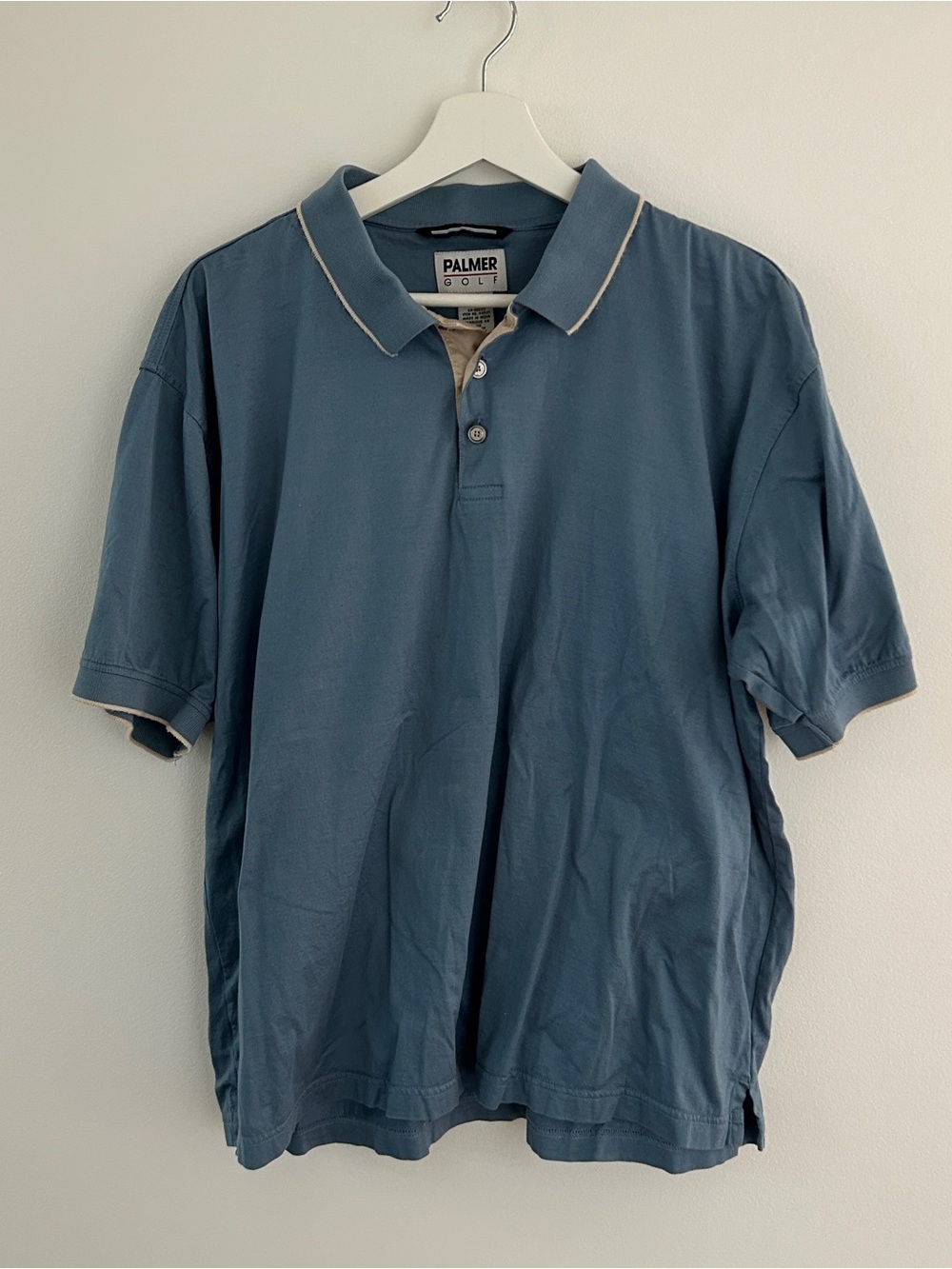 Palmer Golf Men's Slate Blue Polo with Contrast Trim